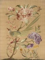A pair of Chinese silk embroidered panels, 20th century