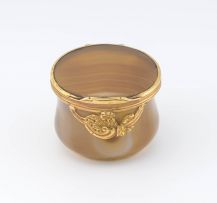Gold-mounted agate box, 19th century