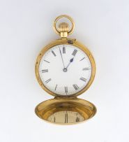 18ct gold hunting cased keyless lever watch, Rotherham & Sons (John Rotherham) Birmingham, 1881