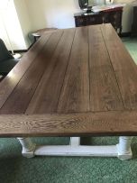 A refectory style oak painted table retailed by Block and Chisel, modern
