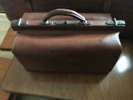 A leather suitcase