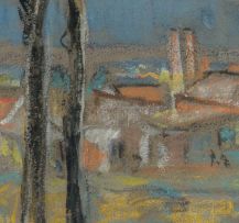 Alice Tennant; View of Buildings through Trees
