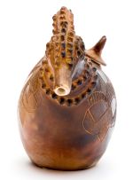 A Rorke's Drift stoneware bird-shaped vessel
