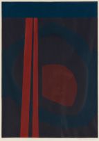 Fred Schimmel; Abstract in Red and Purple