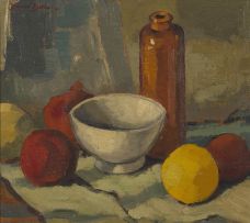 David Botha; Still Life Pomegranates and Lemons