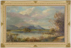 Gabriel de Jongh; Landscape with River and Mountains