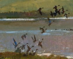 Errol Boyley; Landscape with Flock of Birds