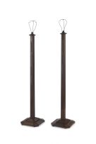 Two Chinese Export hardwood standing lamps, 20th century