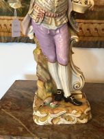 A Meissen figure of a gallant and his companion, late 19th century