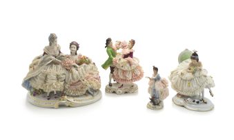 A German figural lace group, early 20th century