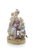 A Meissen allegorical figural group 'The Good Mother', after the model by Acier, late 19th century
