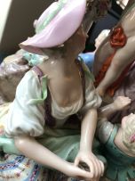 A Meissen allegorical figural group of 'Learning', late 19th century