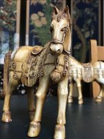 A pair of Chinese composite figures of horses, 20th century