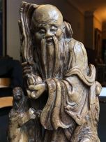 A Chinese soapstone carving of Shou lao, 20th century