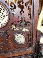 A Chinese hardwood and jade table screen, Qing Dynasty, late 19th century