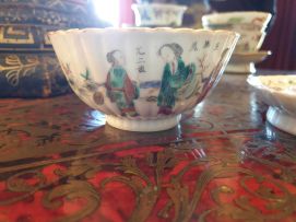 A miscellaneous group of Chinese famille-rose bowls, saucers and pedestal dishes, late 19th/early 20th century