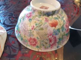 A miscellaneous group of Chinese famille-rose bowls, saucers and pedestal dishes, late 19th/early 20th century