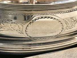 A George III silver and cut-glass cruet set, The Batemans, London, 1804