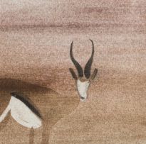 Gordon Vorster; Landscape with Springbok and Wildebeest