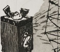 William Kentridge; Caged Woman, from Give and Take series