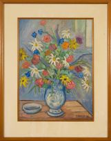 Kenneth Baker; Still Life vase of Daises