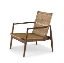 A Danish teak, oak and caned 'SW 96' easy chair designed in 1956 by Finn Juhl for Søren Willadsens Møbelfabrik