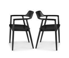 A pair of Japanese ebonised 'Hiroshima' armchairs designed in 2008 by Naoto Fukasawa for Maruni