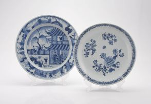 A Chinese blue and white dish, Qianlong period, 1736-1795