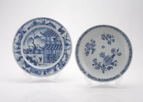 A Chinese blue and white dish, Qianlong period, 1736-1795