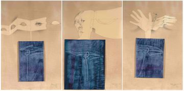 Judith Mason; Hinged Scarecrow I, II, and II, triptych