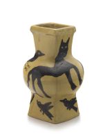 Hylton Nel; Vase, painted with a pair of cats chasing birds