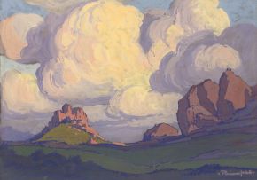Jacob Hendrik Pierneef; Landscape with Rocky Outcrop