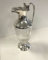 A Victorian silver-mounted glass claret jug, William Hutton & Sons, London, 1892