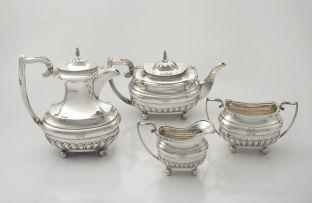 A George V assembled silver tea service, Walker & Hall, Sheffield, 1928-1929