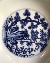 A Chinese blue and white Ming-style dish, Qing Dynasty, 18th century