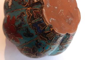 A small Chinese cloisonné jar, Ming Dynasty, 17th century