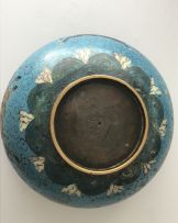 A Chinese cloisonné enamel bowl, Qing Dynasty, 19th century
