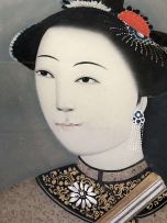 A Chinese reverse painting of a courtier, Qing Dynasty, 19th/20th century