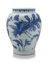 A large Chinese blue and white vase, Ming Dynasty, Wanli period, 1573-1619