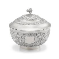 A Chinese Export silver bowl and cover, Chonghing, 19th century