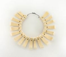 Ivory and steel necklace, Kenneth Bakker, 1970s