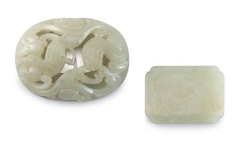 A Chinese celadon jade carving, Qing Dynasty, 18th/19th century