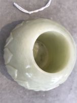 A Chinese pale celadon ‘lotus’ brush washer, Qing Dynasty, 18th/19th century