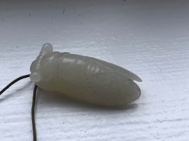 A Chinese white jade carving of a cicada, Qing Dynasty, 18th/19th century