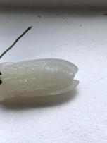 A Chinese white jade carving of a cicada, Qing Dynasty, 18th/19th century