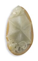 A Chinese celadon jade pendant, Qing Dynasty, 19th century