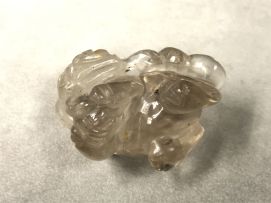 A Chinese carved crystal brush washer, Qing Dynasty, 19th/20th century