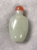 A Chinese celadon jade snuff bottle, Qing Dynasty, 18th/19th century
