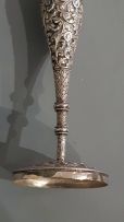 A pair of Indian silver bud vases, Cutch, Bhuj, Shamji Mukonji, circa 1880