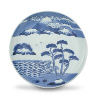 A Japanese blue and white dish, early 19th century